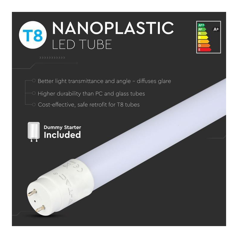 3800157612142 - Tubo LED Nano-Plastic 18W T8 G13 160° bianco