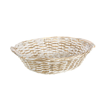 Cesta Lux Bianco-Oro Ovale L